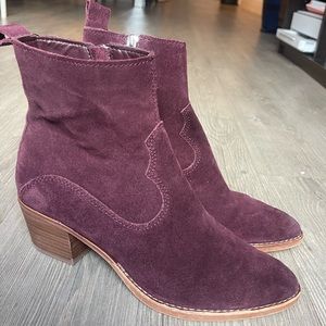Dolce Vita Suede Booties in Color Plum